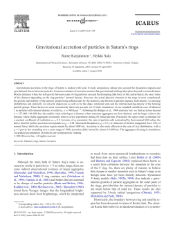 Gravitational accretion of particles in Saturn`s rings