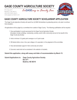 Gage County Ag Society Scholarship