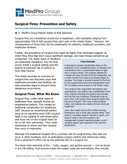 Surgical Fires: Prevention and Safety
