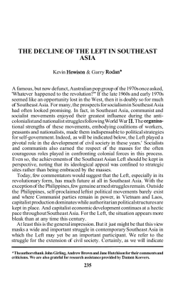 the decline of the left in southeast asia