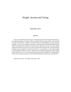 Height, Income and Voting - Department of Political Science