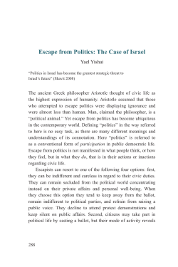 Escape from Politics: The Case of Israel &ndash; Yael Yishai