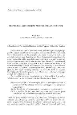 SKEPTICISM, ABDUCTIVISM, AND THE EXPLANATORY GAP Ram