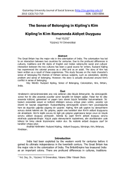 The Sense of Belonging in Kipling`s Kim Kipling`in Kim