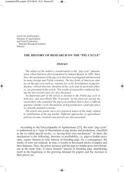 THE HISTORY OF RESEARCH ON THE &ldquo;PIG CYCLE&rdquo; Abstract