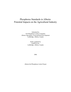 phosphorus standards in Alberta - Alberta Agriculture and Forestry
