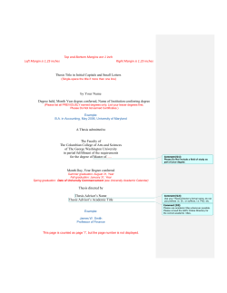 Top and Bottom Margins are 1 inch Left Margin is 1.25 inches Right