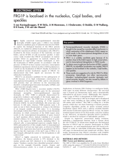FRG1P is localised in the nucleolus, Cajal bodies, and speckles