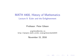 MATH 4400, History of Mathematics