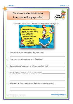 Short comprehension exercise I can read with my