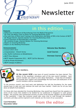 Jun 2010 - Singapore Physiotherapy Association