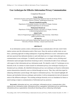 User Archetypes for Effective Information Privacy