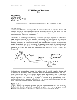 GY 111 Lecture Note Series Soils