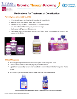 Medications for Treatment of Constipation