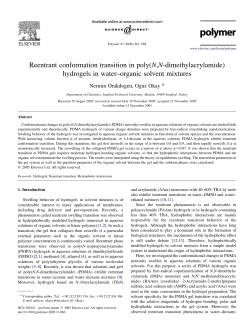hydrogels in water&ndash;organic solvent mixtures