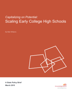 Capitalizing on Potential: Scaling Early College