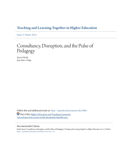 Consultancy, Disruption, and the Pulse of Pedagogy