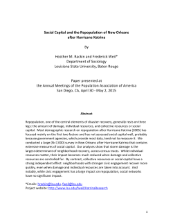 Social Capital and the Repopulation of New Orleans