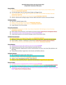 DeLaSalle National History Day State Results 2017 29 April 2017