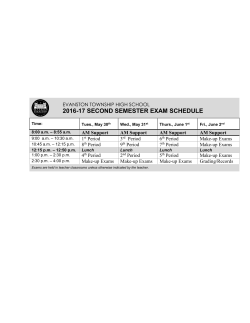 2016-2017 2nd Semester Exam Schedule