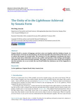 The Unity of to the Lighthouse Achieved by Sonata Form