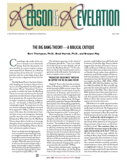 THE BIG BANG THEORY&mdash;A BIBLICAL CRITIQUE