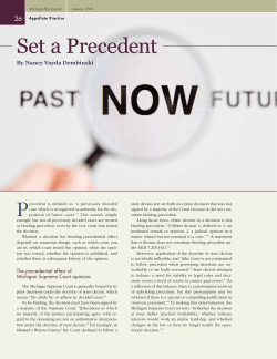 Set a Precedent - State Bar of Michigan