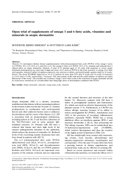 Open trial of supplements of omega 3 and 6 fatty acids, vitamins and
