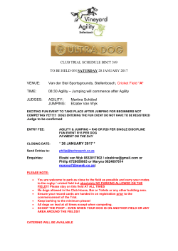 CLUB TRIAL SCHEDULE BDCT 349 TO BE HELD ON