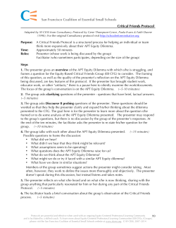 Critical Friends Protocol - SF-CESS