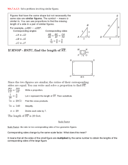 MA.7.A.1.3: Solve problems involving similar figures. Scale Factor