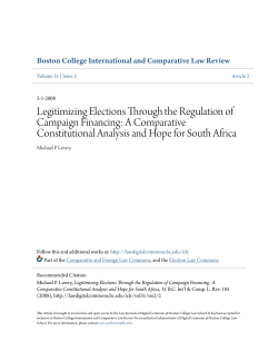 Legitimizing Elections Through the Regulation of Campaign