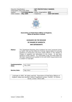 Guidance on the Release of Images of Suspects and Defendants