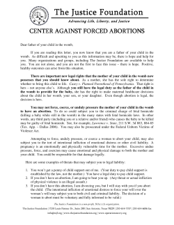 Dear Father Letter - The Justice Foundation