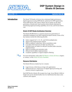 AN 504: DSP System Design in Stratix III Devices