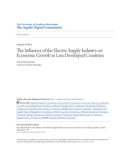 The Influence of the Electric Supply Industry on Economic Growth in