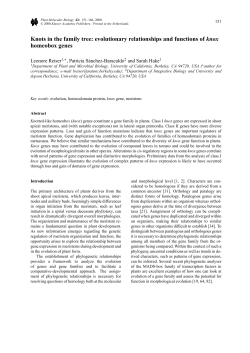 Knots in the family tree: evolutionary relationships and functions of