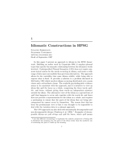 Idiomatic Constructions in HPSG