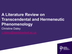 A Literature Review on Transcendental and Hermeneutic