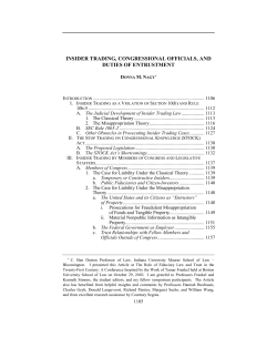 insider trading, congressional officials, and duties of entrustment