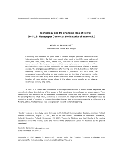 Technology and the Changing Idea of News: 2001 U.S. Newspaper