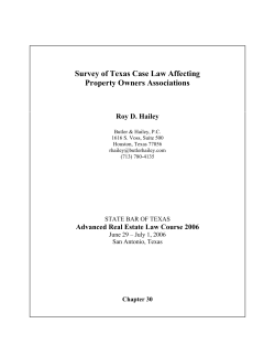 survey of recent texas case law affecting