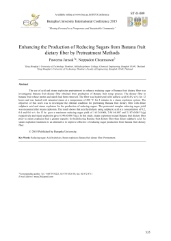 Enhancing the Production of Reducing Sugars from Banana fruit