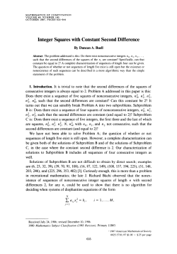 Integer Squares with Constant Second Difference