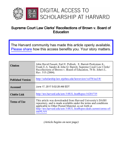 Supreme Court Law Clerks` Recollections of Brown v. Board of