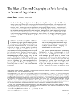 The Effect of Electoral Geography on Pork Barreling in Bicameral