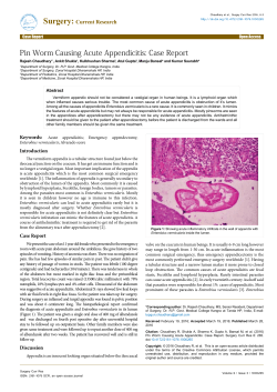 Pin Worm Causing Acute Appendicitis: Case Report