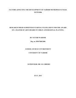 factors affecting the development of nairobi metropolitan rail network