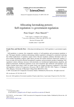 Allocating lawmaking powers: Self