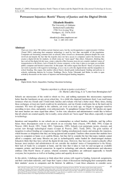 Permanent Injustice: Rawls` Theory of Justice and the Digital Divide